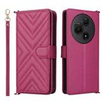 For TCL 60 NxtPaper Multifunctional 6-Card Slots Leather Phone Case with Wrist Strap(Rose Red)