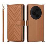 For TCL 605 / 60 SE Multifunctional 6-Card Slots Leather Phone Case with Wrist Strap(Brown)