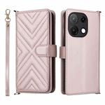 For Umidigi Note 100 4G / 5G / Note 100A Multifunctional 6-Card Slots Leather Phone Case with Wrist Strap(Pink)