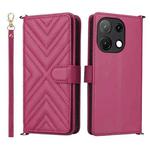 For Umidigi Note 100 4G / 5G / Note 100A Multifunctional 6-Card Slots Leather Phone Case with Wrist Strap(Rose Red)