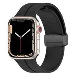 For Apple Watch 46mm / 49mm / 45mm / 44mm xDfind Solid Color Magnetic Buckle Silicone Watch Band(Black)