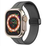 For Apple Watch 46mm / 49mm / 45mm / 44mm xDfind Solid Color Magnetic Buckle Silicone Watch Band(Dark Gray)
