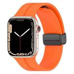 For Apple Watch 42mm / 41mm / 40mm / 38mm xDfind Solid Color Magnetic Buckle Silicone Watch Band(Orange)