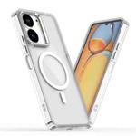 For Redmi 13C 4G MagSafe Magnetic Clear Phone Case(White)