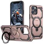 For iPhone 13 Pro Max Cooling MagSafe Holder Phone Case(Rose Gold)