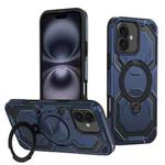 For iPhone 16 Plus Cooling MagSafe Holder Phone Case(Blue)