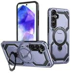 For Samsung Galaxy A55 5G Cooling MagSafe Holder Phone Case(Light Blue)