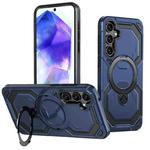 For Samsung Galaxy A35 5G Cooling MagSafe Holder Phone Case(Blue)