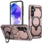 For Samsung Galaxy A35 5G Cooling MagSafe Holder Phone Case(Rose Gold)
