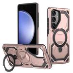 For Samsung Galaxy S23 FE 5G Cooling MagSafe Holder Phone Case(Rose Gold)