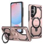 For Samsung Galaxy S24 FE 5G Cooling MagSafe Holder Phone Case(Rose Gold)