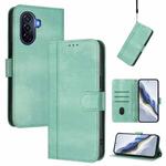 For Huawei Enjoy 50 / Nova Y70 / Nova Y70 Plus Line Splicing Buckle Retro Leather Phone Case(Mint Green)