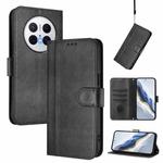 For Huawei Mate 70 Line Splicing Buckle Retro Leather Phone Case(Black)