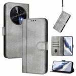 For Huawei nova 12i Global Line Splicing Buckle Retro Leather Phone Case(Grey)