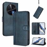 For Huawei nova 12i Global Line Splicing Buckle Retro Leather Phone Case(Dark Blue)