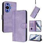 For Huawei Nova 12s Global Line Splicing Buckle Retro Leather Phone Case(Purple)