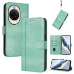 For Huawei nova 14 Line Splicing Buckle Retro Leather Phone Case(Mint Green)
