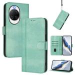For Huawei nova 14 Pro Line Splicing Buckle Retro Leather Phone Case(Mint Green)