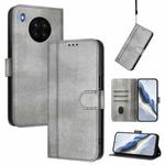 For Honor 50 Lite Line Splicing Buckle Retro Leather Phone Case(Grey)