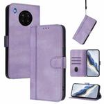 For Honor 50 Lite Line Splicing Buckle Retro Leather Phone Case(Purple)