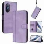 For Honor 50 SE Line Splicing Buckle Retro Leather Phone Case(Purple)