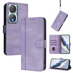 For Honor 90 Smart / X7b 4G / X7b 5G Global Line Splicing Buckle Retro Leather Phone Case(Purple)