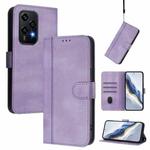 For Honor 200 Lite Global Line Splicing Buckle Retro Leather Phone Case(Purple)