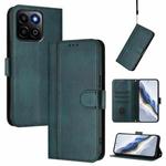 For Honor 200 Smart / Honor X7c 4G Line Splicing Buckle Retro Leather Phone Case(Dark Green)