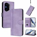 For Honor 400 Line Splicing Buckle Retro Leather Phone Case(Purple)