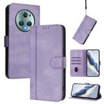 For Honor Magic5 Pro Line Splicing Buckle Retro Leather Phone Case(Purple)
