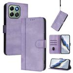 For Honor X6a / X6b Line Splicing Buckle Retro Leather Phone Case(Purple)