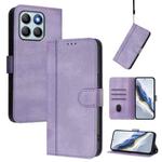 For Honor X8b 4G Global Line Splicing Buckle Retro Leather Phone Case(Purple)