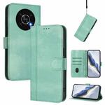 For Honor X9 4G / X9 5G / X30 5G Line Splicing Buckle Retro Leather Phone Case(Mint Green)