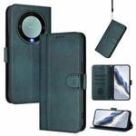 For Honor X9a / Magic 5 Lite / X40 Line Splicing Buckle Retro Leather Phone Case(Dark Green)