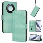For Honor X9c Smart Global Line Splicing Buckle Retro Leather Phone Case(Mint Green)