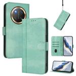 For Honor X9c / Magic7 Lite Line Splicing Buckle Retro Leather Phone Case(Mint Green)