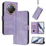 For Honor X9c / Magic7 Lite Line Splicing Buckle Retro Leather Phone Case(Purple)