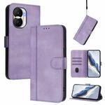 For Honor X40i Line Splicing Buckle Retro Leather Phone Case(Purple)