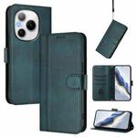 For Honor Power Line Splicing Buckle Retro Leather Phone Case(Dark Green)
