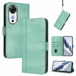 For Honor Play 60 Line Splicing Buckle Retro Leather Phone Case(Mint Green)