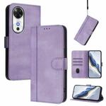 For Honor Play 60 Line Splicing Buckle Retro Leather Phone Case(Purple)