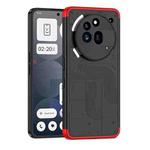 For Nothing Phone 3a GKK Three Stage Splicing Full Coverage PC Phone Case(Black Red)