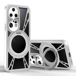 For Huawei P50 Pro Cooling Hollow Metal Holder MagSafe Phone Case(Silver)