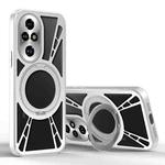 For Honor 200 Cooling Hollow Metal Holder MagSafe Phone Case(Silver)