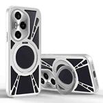 For Honor 300 Cooling Hollow Metal Holder MagSafe Phone Case(Silver)
