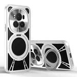 For Honor Magic6 Cooling Hollow Metal Holder MagSafe Phone Case(Silver)