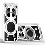 For Honor Magic7 Pro Cooling Hollow Metal Holder MagSafe Phone Case(Silver)