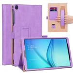 For Samsung Galaxy Tab A 10.1 (2019) T510 / T515 Retro Texture PU Horizontal Flip Leather Case with Holder & Card Slots & Hand Strap(Purple)
