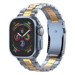 For Apple Watch 46mm / 49mm / 45mm / 44mm T-shaped Turtle Buckle Detachable Titanium Watch Band(Blue Gold)