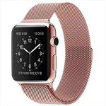 For Apple Watch 46mm / 49mm / 45mm / 44mm xDfind Milanese Loop Magnetic Metal Watch Band(Rose Pink)